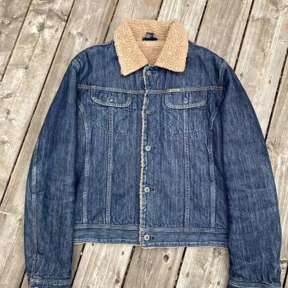 Vintage 2002 Diesel Gregg Fur Sherpa Jacket XL Blue - Picture 10 of 14